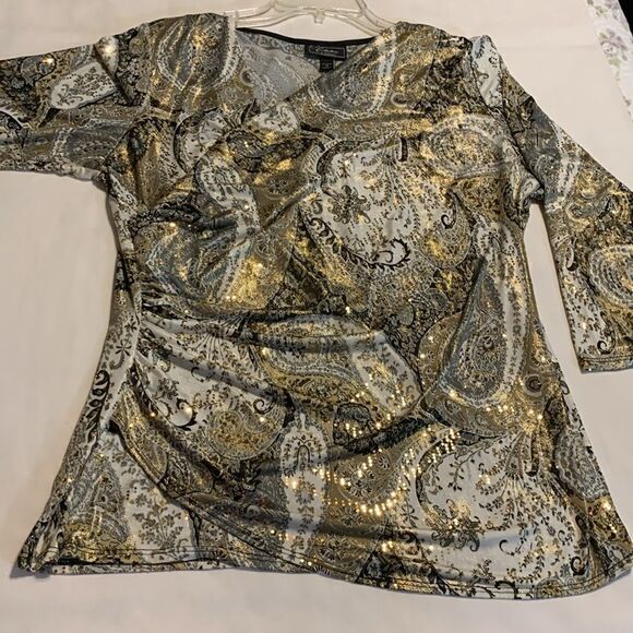 Collection by Dressbarn size 1X woman asymmetrical pullover blouse - Picture 4 of 10